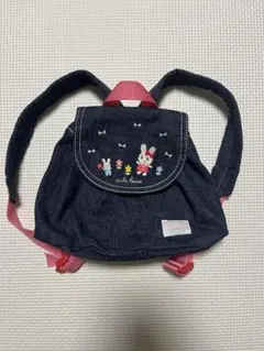 miki house デニムリュック ウサギ刺繍