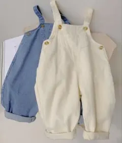 韓国子供服 オーバーオール 80〜90cm ホワイト