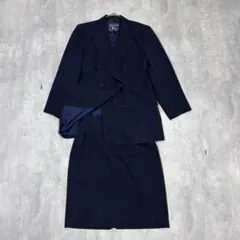 C109 Burberrys ヴィンテージ ダブル スカートスーツ 40 濃紺