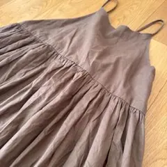 【大人気】サマンサモスモス インドコットン後ろリボンキャミワンピース　ブラウン