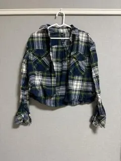 GAP チェック柄 クロップドシャツ フランネル XXS