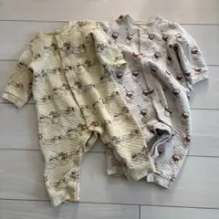 UNIQLO ユニクロ　プーさん　長袖キルティングロンパース　2枚セット