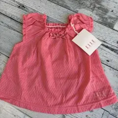未使用☆ エルプポン Tシャツ 80cm ピンク フリル 綿100 ベビーのサムネイル