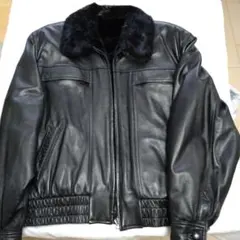 美品、総ミンクリバーシブルブラックレザージャケット