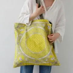 Daily russet デイリーラシット　ビッグスカーフトートバッグ　イエローのサムネイル