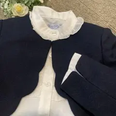 未着用　フリル付きホワイト長袖シャツ 120