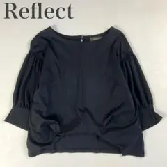 リフレクト 美品 シフォンスリーブ 異素材切替 カットソーブラウス 五分袖のサムネイル