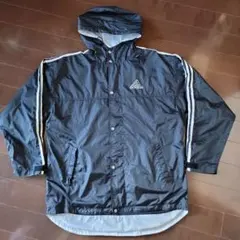 adidas フード付きナイロンジャケット L ブラック