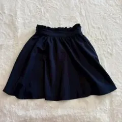 ◆マジェスティックレゴン　フレアスカート　ミニ　ウエストゴム　無地　ネイビー