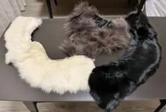 【年末値下！】【高見え】リアルファー3点セット（コートの付け衿に！）