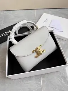 CELINE ホワイト ショルダーバッグ
