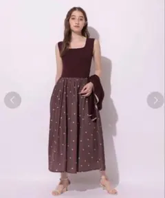 25AW 新品未使用 アプワイザーリッシェ ドットタフタドッキングワンピースのサムネイル