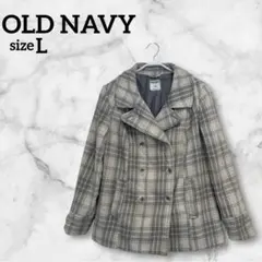 OLD NAVY【L】ダブルブレストコート チェック柄 海外古着