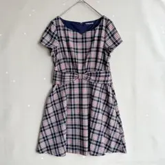 BeBe べべ　レディース　半袖　ワンピース　チェック　S M 膝丈のサムネイル