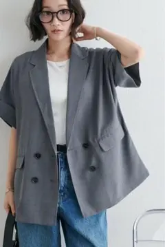 DISCOAT⭐︎テックリネン半袖シャツジャケット⭐︎美品のサムネイル