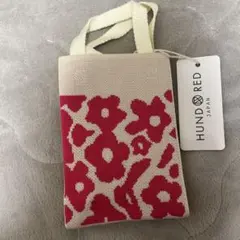 ★新品未使用品★HUNDRED RED JAPAN ニットショルダーバッグ　花柄