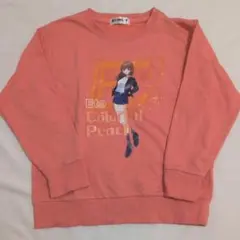 カラフルピーチ トレーナー えと 140cm ピンク オレンジ しまむら