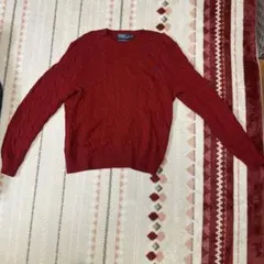 Polo Ralph Lauren ラルフローレン ケーブルニット 赤