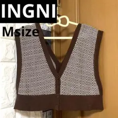 【INGNI】Mサイズ トップス ベスト ブラウン 茶色 レディース ショート丈
