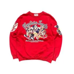 7AS6 キャプテンサンタ　スウェット　トレーナー　赤　ジョイマーク　古着