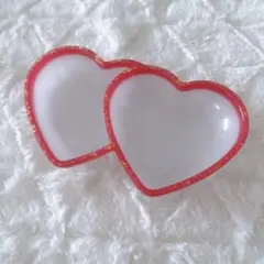 ダブルハートトレイ❤︎赤　白