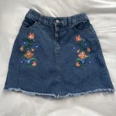 コルザ ハニーズ デニムスカート 花柄刺繍入り Mのサムネイル