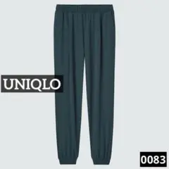 0083 UNIQLO クレープジャージージョガーパンツ ダークグリーン