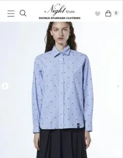 ★美品DOUBLE STANDARD CLOTHINGストライプハート刺繍シャツのサムネイル