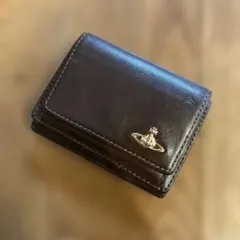 ヴィヴィアンウエストウッド 3つ折り財布 ブラウン ミニ財布 ゴールドオーブ