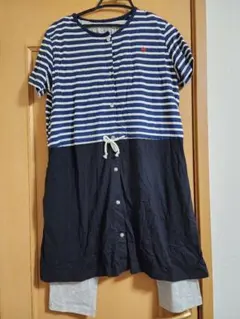 マタニティ パジャマ ネイビー ボーダー