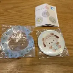 サンリオPVCクリアケースつき缶バッジ ラテクマベビーデザイン ポチャッコ