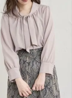 natural couture ボウタイブラウス