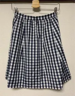 B.C STOCK  simplicite  チェック　スカート　ネイビー