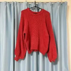 バルーンスリーブ　ニットセーター　古着　ブランディーメルビル　ホリスター
