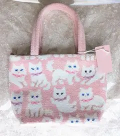 フェイラー ラブラリー モフモフネコチャン バッグ ペールピンク トート