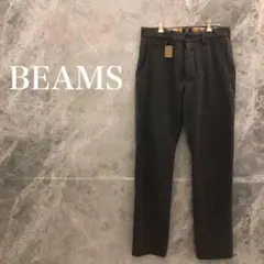 ビームス メンズ M グレー ウール スラックス パンツ チェック テーパード