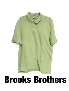 ブルックスブラザーズ 【希少】ポロシャツ 半袖 刺繍ロゴ 黄緑 海外古着