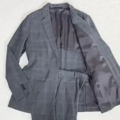 美品 ユニクロ スーツ セットアップ グレンチェック ストレッチ
