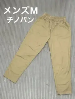 ベージュ チノパン ウエストゴム