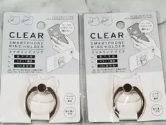 スマホリング　クリア　クマ　ネコ　2種セット