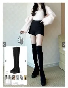 チャンキーヒールニーハイブーツ[gd1174]