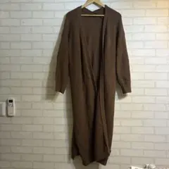 &g'aime ブラウン ロングニットワンピース