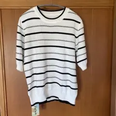 レディースニットセーター半袖薄地　L