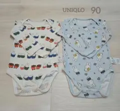 【中古】ユニクロ　ミッフィー　ボディースーツ　長袖　90cm　2枚