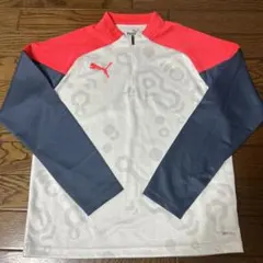 【美品】PUMA 150㎝サッカーピステトップ IN CUP 1/4ジップトップ