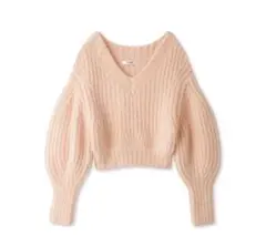 snidel ルーズオフショルクロップドプルオーバー ニット