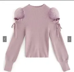 チュールショルダーリボンニットトップス[gf30] グレイル　GRL