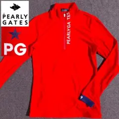 【パーリーゲイツ】秋冬人気ロゴネーム 起毛素材長袖ゴルフハーフジップポロシャツS