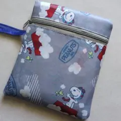【新品】①PEANUTS スヌーピー エコバッグ 総柄 ライトグレー