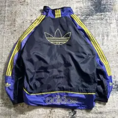 90s adidas アディダス ナイロンジャケット トレフォイル 国旗タグ